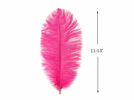 10 Pieces - 11-13" Hot Pink  Bleached & Dyed Ostrich Drabs Body Feathers