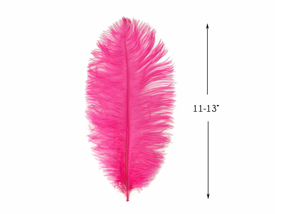 10 Pieces - 11-13" Hot Pink Bleached & Dyed Ostrich Drabs Body Feathers