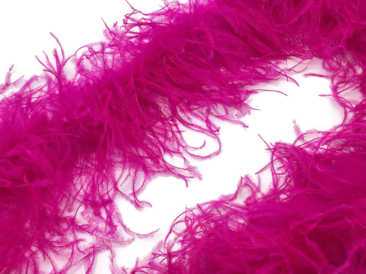 2 Yards - Hot Pink 3 Ply Ostrich Medium Weight Fluffy Feather Boa
