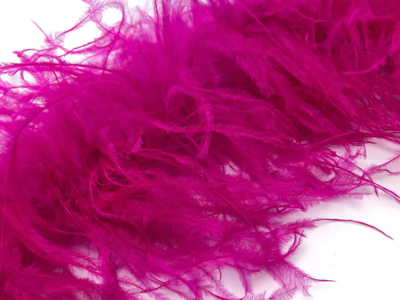 2 Yards - Hot Pink 3 Ply Ostrich Medium Weight Fluffy Feather Boa