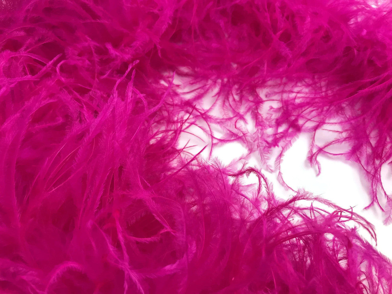 2 Yards - Hot Pink 3 Ply Ostrich Medium Weight Fluffy Feather Boa