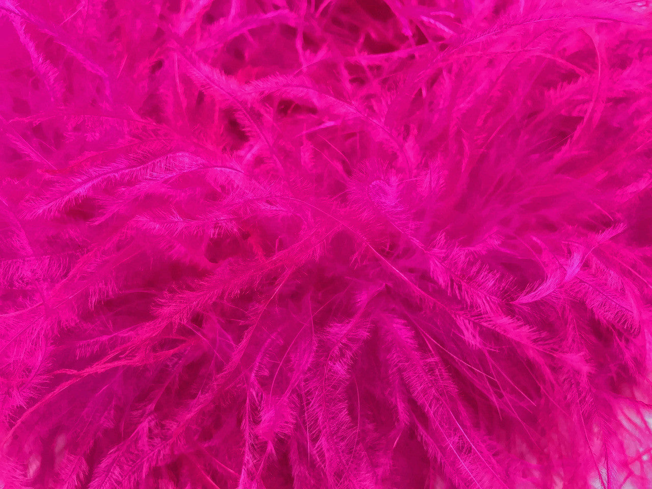 2 Yards - Hot Pink 3 Ply Ostrich Medium Weight Fluffy Feather Boa