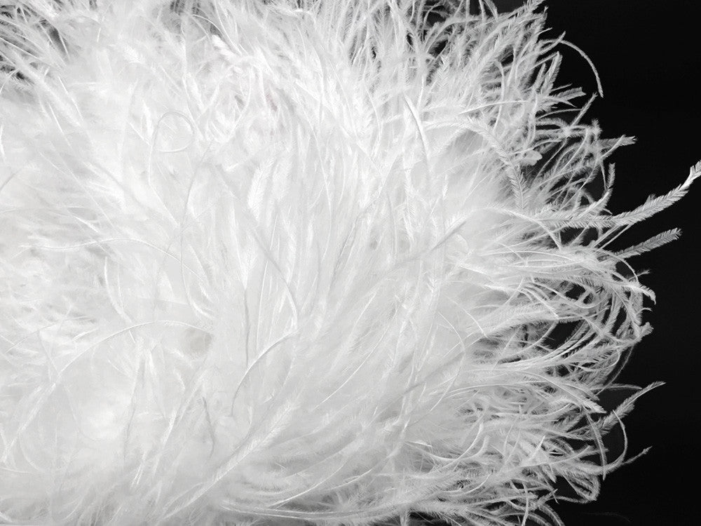 2 Yards - Snow White 3 Ply Ostrich Medium Weight Fluffy Feather Boa