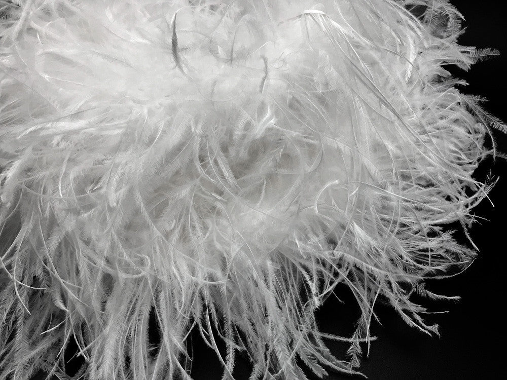 2 Yards - Snow White 3 Ply Ostrich Medium Weight Fluffy Feather Boa