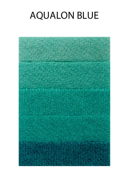Aqualon blue textured fabric swatch in various teal and turquoise shades.