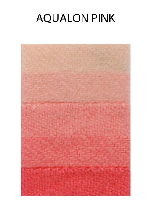 Gradient shades of Aqualon pink embroidery thread textures.