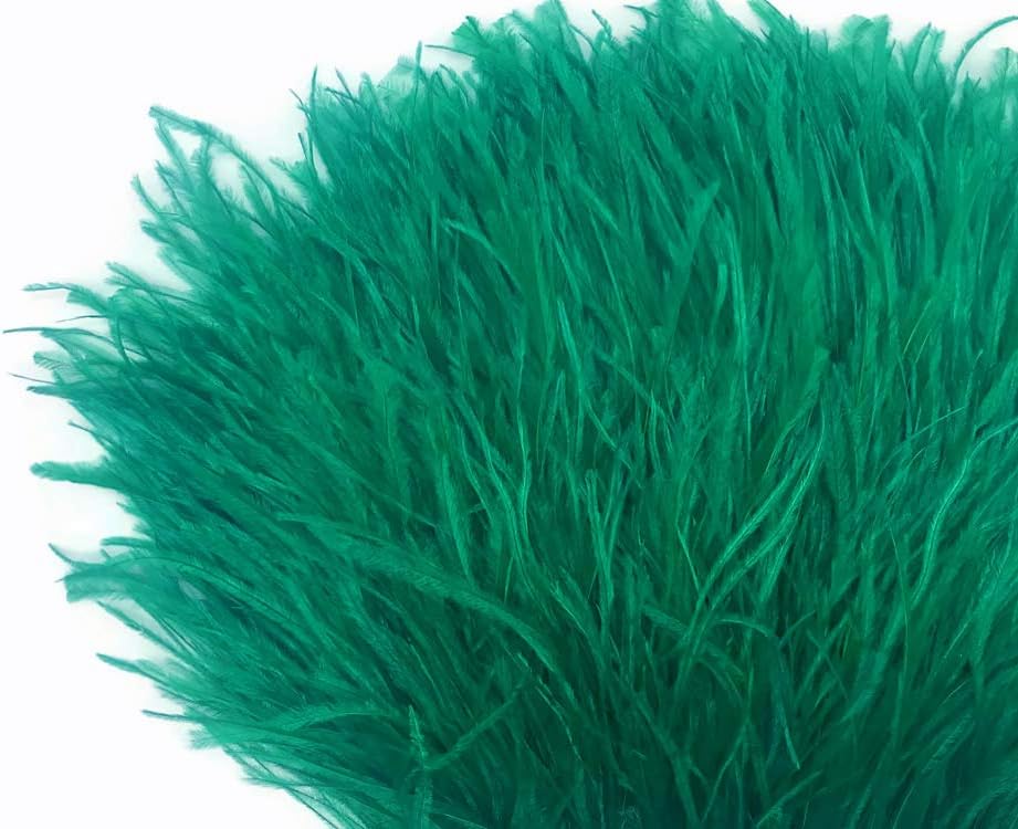 10 Yards - Ocean Green Ostrich Fringe Trim Wholesale Feather (Bulk)