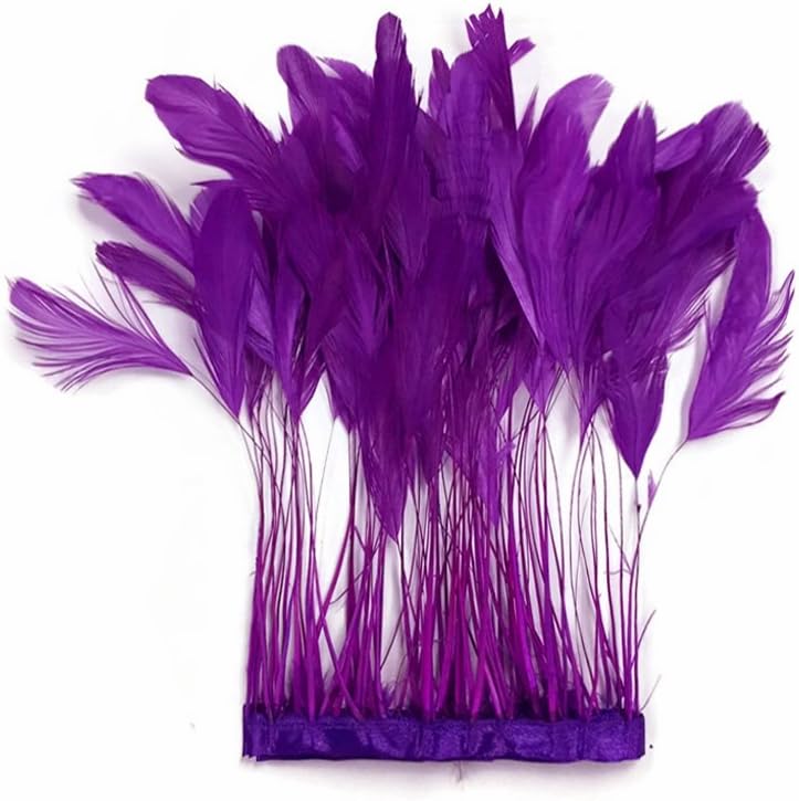 1 Dozen - Purple Stripped Rooster Coque Tail Feathers