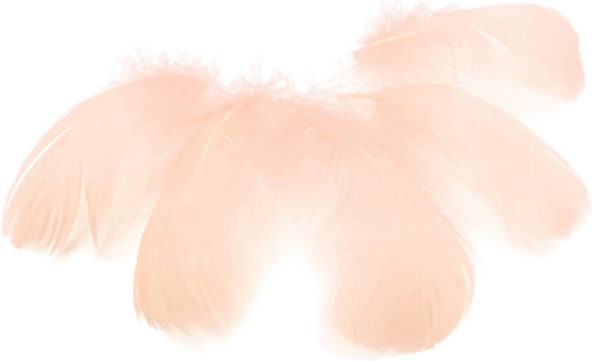1 Pack - 2-3" Champagne Goose Coquille Loose Feathers - 0.35 Oz.