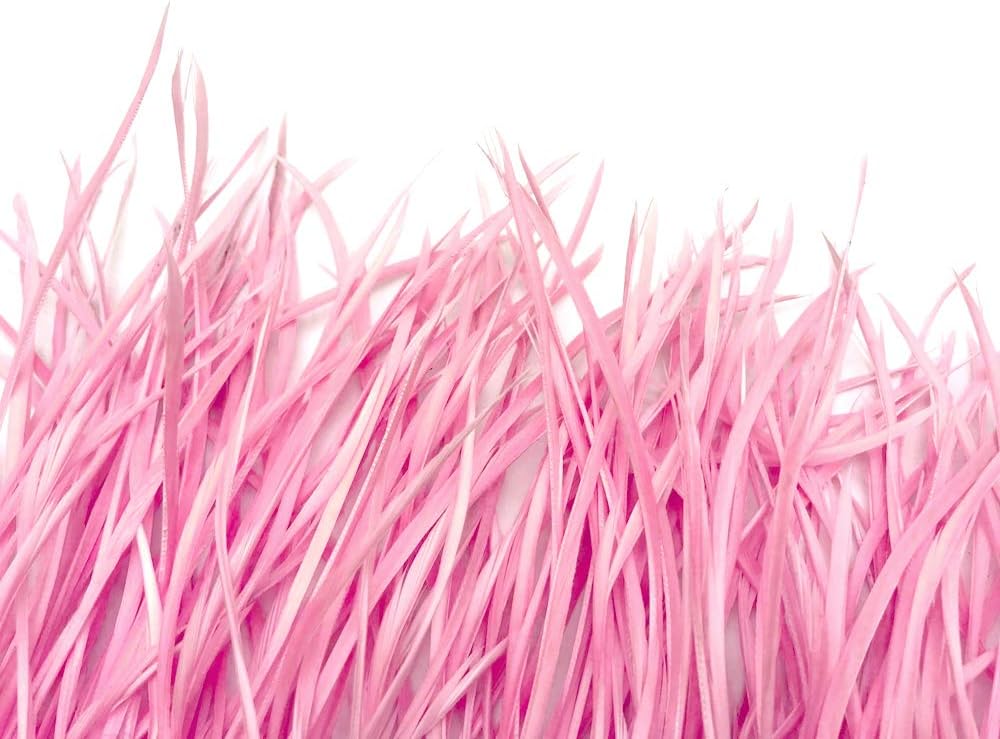 1 Yard - Light Pink Goose Biots Stripped Wing Wholesale Feather Trim