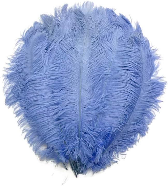 100 Pieces - 11-13" Light Blue Wholesale Ostrich Drabs Feathers (Bulk)