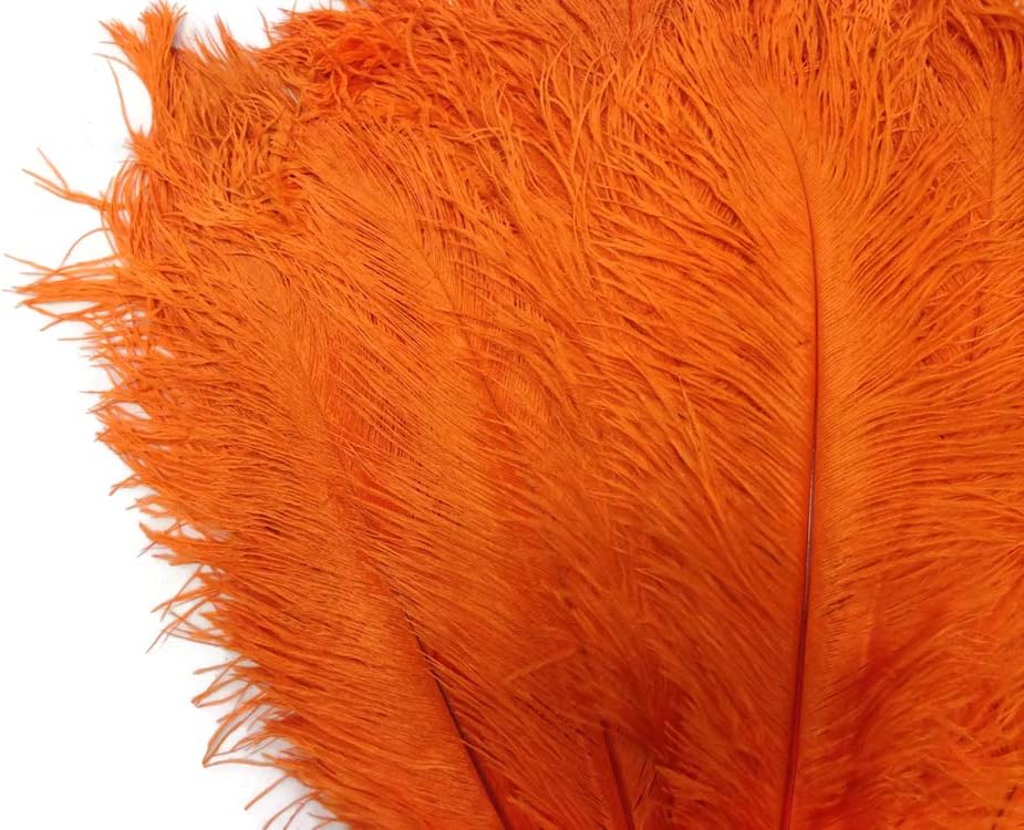 1/2 Lb - 17-19" Orange Large Ostrich Drab Feathers Wholesale (Bulk)