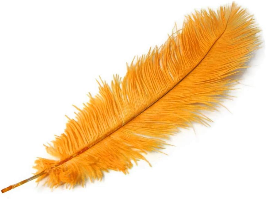 1/2 lb. - 14-17" Golden Yellow Ostrich Large Body Drab Wholesale Feathers (Bulk)