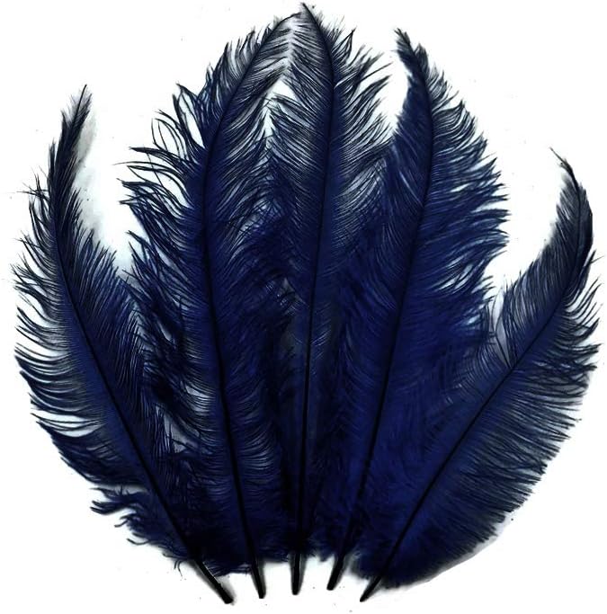 20 Pieces - Navy Blue Mini Spads Ostrich Chick Body Feathers