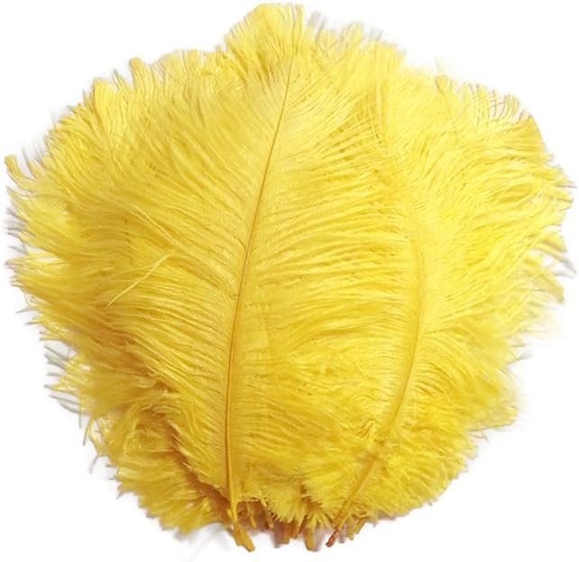 1/2 lb. - 14-17" Yellow Ostrich Large Body Drab Wholesale Feathers (Bulk)