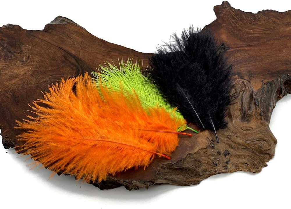Wholesale Pack - Orange Ostrich Small Confetti Feathers (Bulk)
