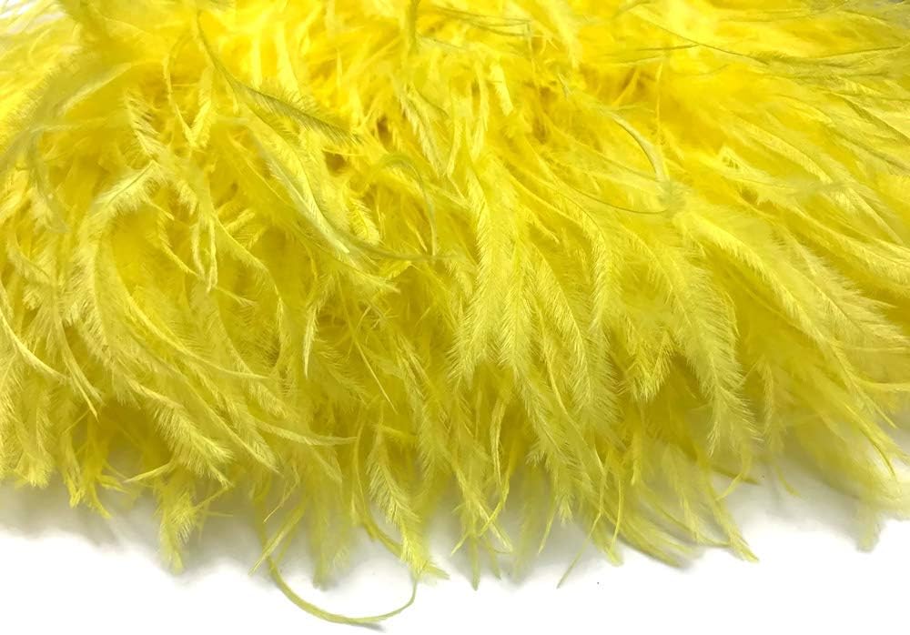 1 Yard - Yellow Ostrich Fringe Trim Wholesale Feather (Bulk)