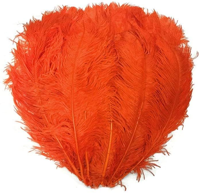 1/2 Lb. - 18-24" Orange Large Ostrich Wing Plume Wholesale Feathers (Bulk)