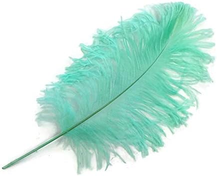 10 Pieces - 12-16" Mint Green Dyed Ostrich Tail Fancy Feathers