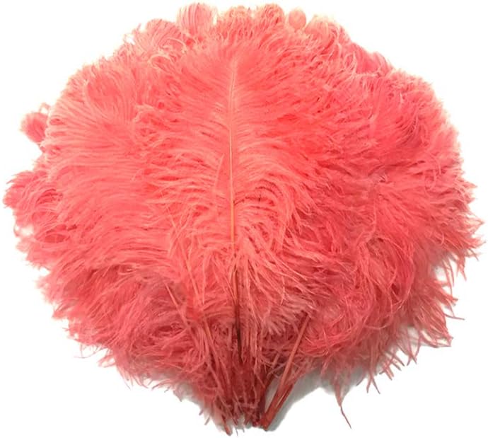 10 Pieces - 12-16" Rose Pink Dyed Ostrich Tail Fancy Feathers