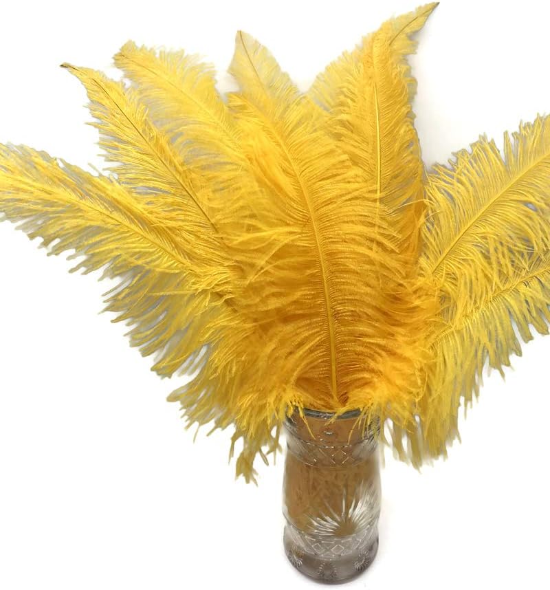 1/2 Lb - Golden Yellow Large Ostrich Spads Wholesale Feathers 20-28" (Bulk)
