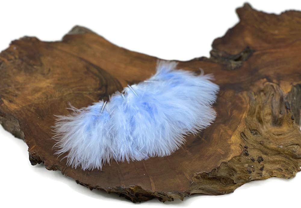 1/4 Lb - Baby Blue Turkey Marabou Short Down Fluffy Loose Wholesale Feathers (Bulk)
