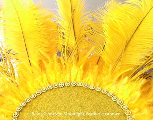 10 Pieces - 11-13" Yellow Bleached & Dyed Ostrich Drabs Body Feathers