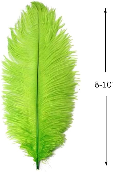 100 Pieces - 8-10" Lime Green Ostrich Dyed Drab Body Wholesale Feathers (Bulk)
