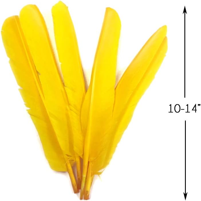 1/4 Lb - Yellow Turkey Pointers Quill Large Wholesale Feathers (Bulk)