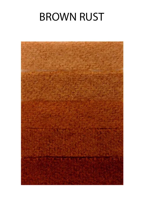 Brown rust colored textured feathers in gradient shades for crafts and fashion.