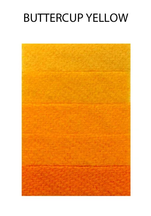 Buttercup yellow and orange textured felt fabric swatch samples.