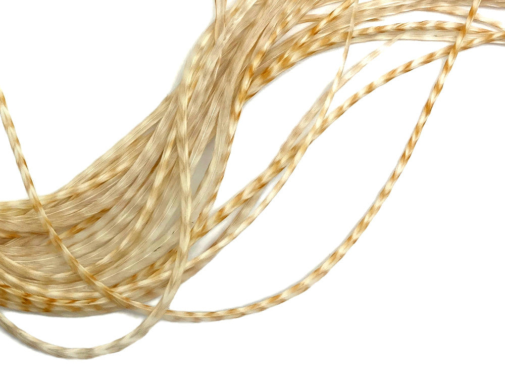 6 Pieces – Extra Long Bleached Grizzly Thin Long Whiting Farm Rooster Saddle Hair Extension Feathers Summer Craft 11.5”