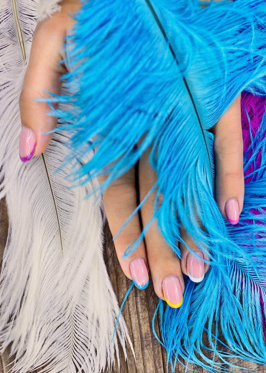 1/2 Lb - 17-19" Turquoise Ostrich Large Drab Wholesale Feathers (Bulk)