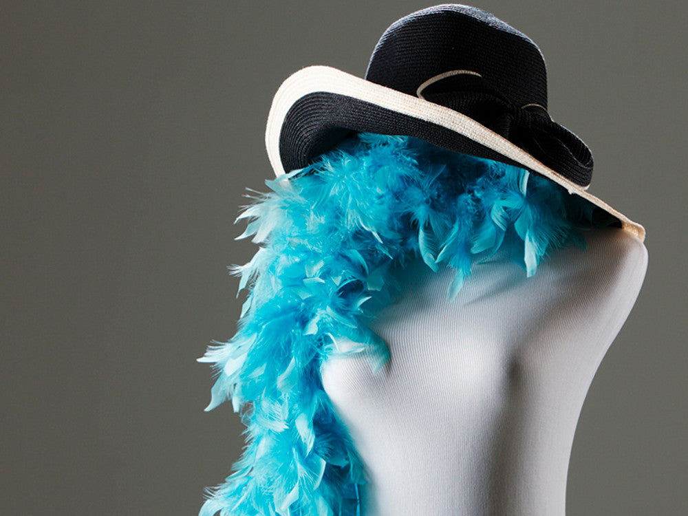 2 Yards - Turquoise Blue Heavy Weight Chandelle Feather Boa | 80 Gram