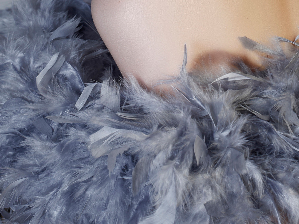 2 Yards - Black Heavy Weight Chandelle Feather Boa | 80 Gram