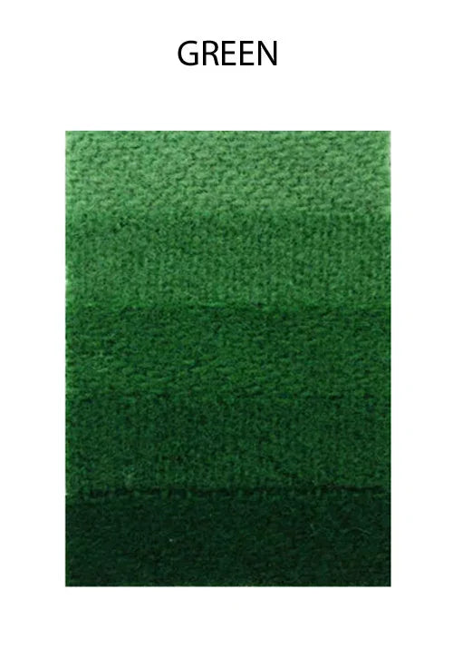 Gradient swatch of green textured craft feathers in various shades.