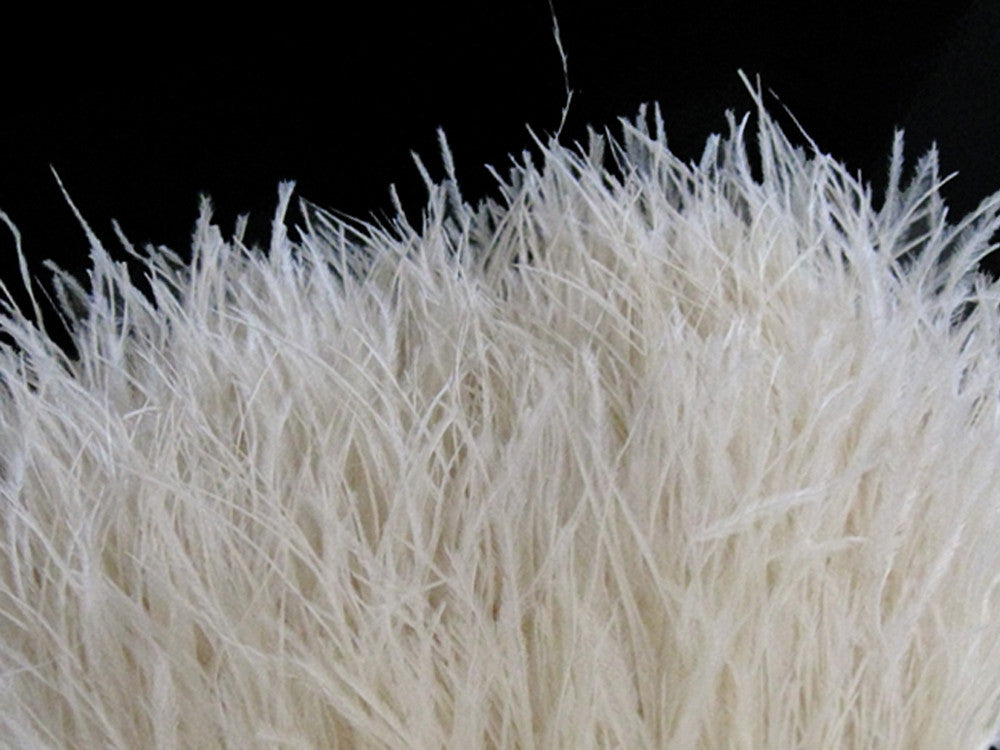 6 Inch Strip - Ivory Ostrich Fringe Trim Feather