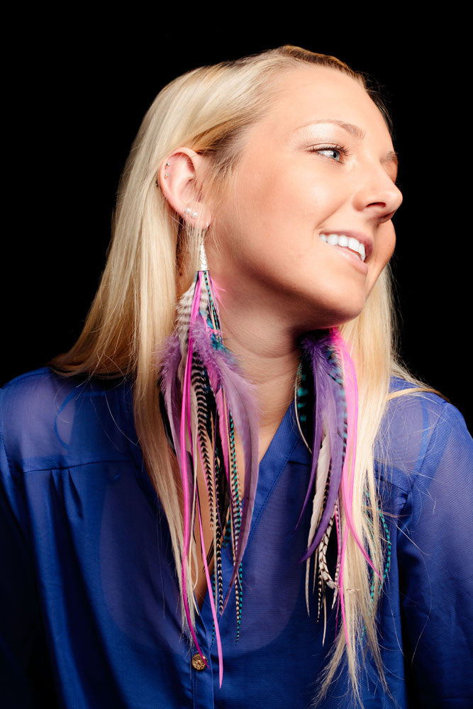 30 Pieces - Wholesale XL Thick Long Mix Whiting Farm Rooster Saddle Hair Extension Feathers (Bulk)
