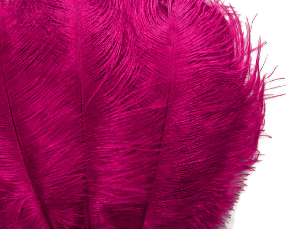 10 Pieces - 14-17" Magenta Ostrich Dyed Drab Body Feathers