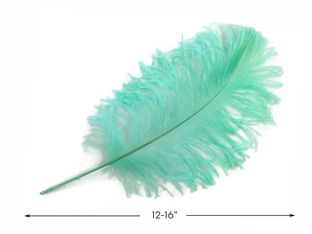 Teal turquoise ostrich feather for crafts and fashion decor, 12-16 inches long