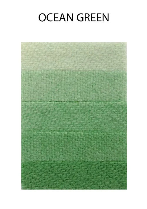 Ocean green textured feather color swatch palette for crafts and DIY decor.