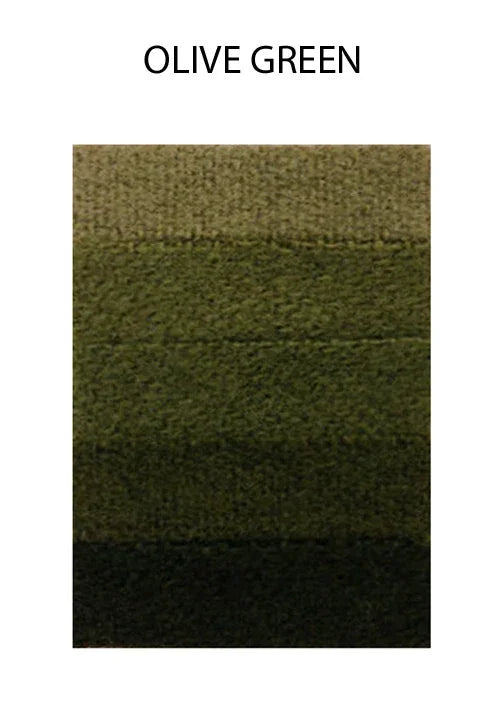 Olive green textured fabric swatch with various dark shades.