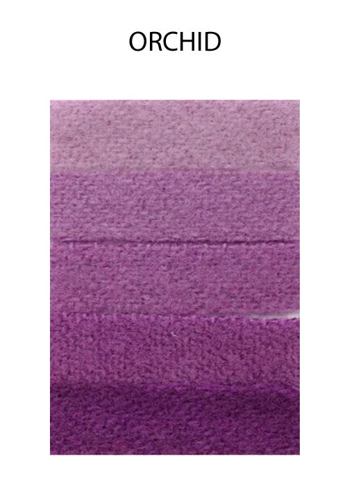 Textured orchid purple fabric swatches in varying shades for crafts and DIY decor.