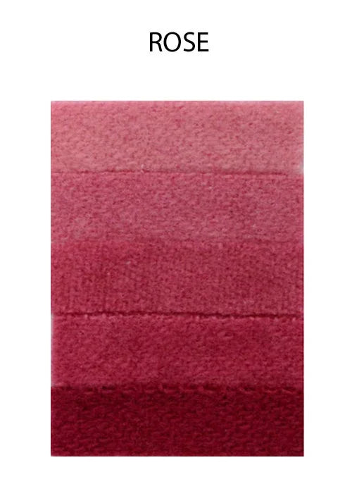 Rose pink color gradient swatch of soft textured craft feathers.