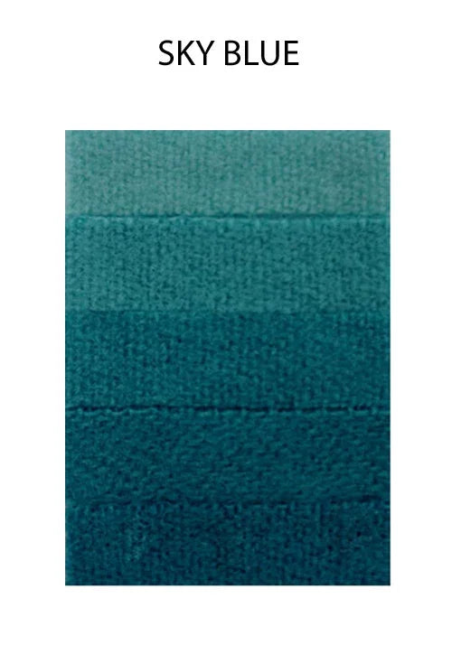 Sky blue textured feather color swatch showing various teal and turquoise shades.