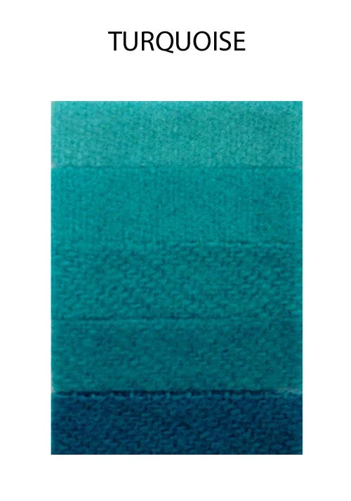 Turquoise blue textured fabric swatch showing various shades of teal and cyan.