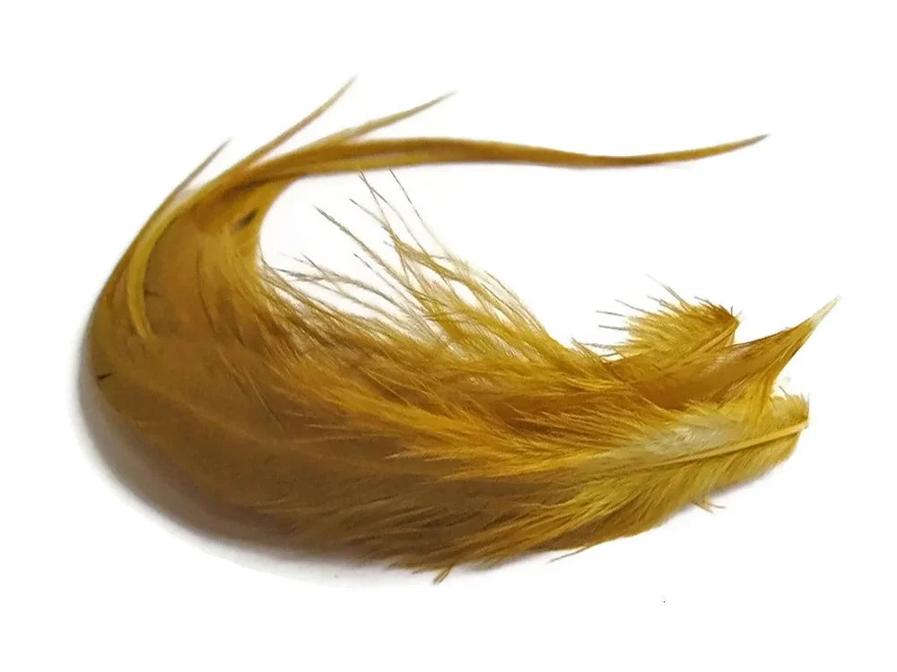 Golden yellow decorative craft feather for fashion and DIY supplies