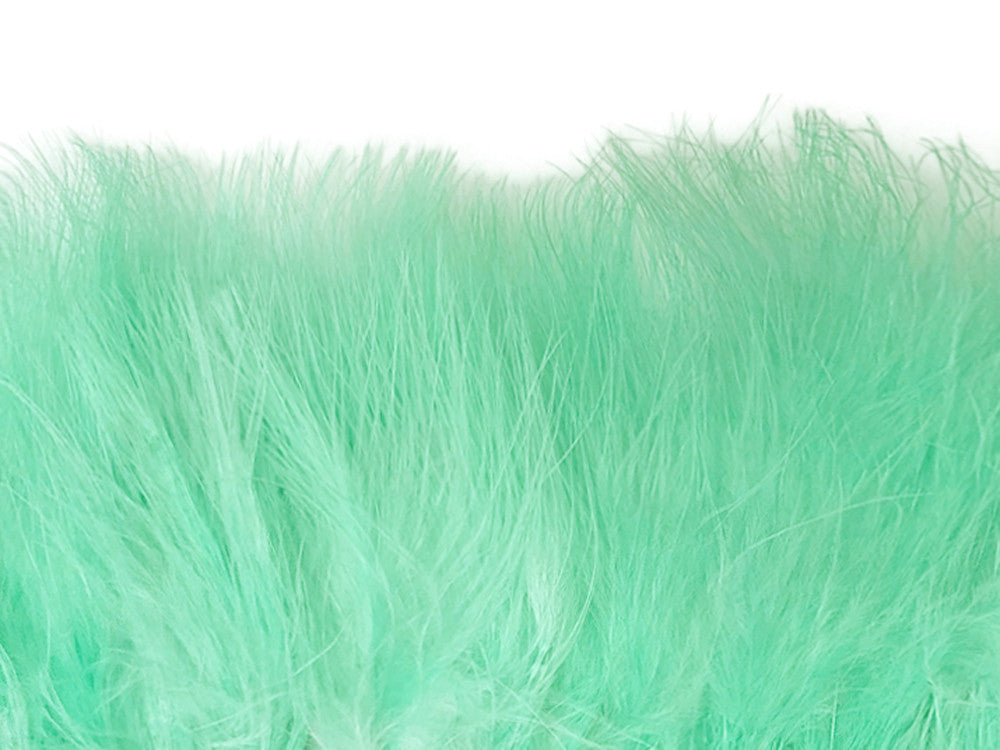 1 Yard - Aqua Green Marabou Turkey Fluff Feather Fringe Trim