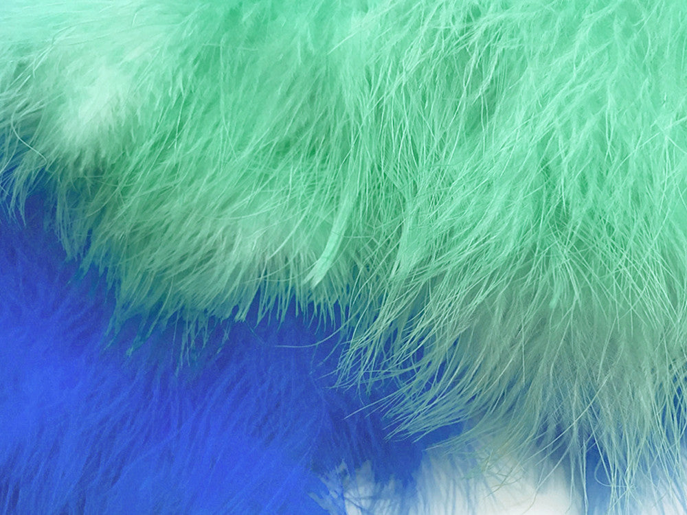 1 Yard - Aqua Green Marabou Turkey Fluff Feather Fringe Trim