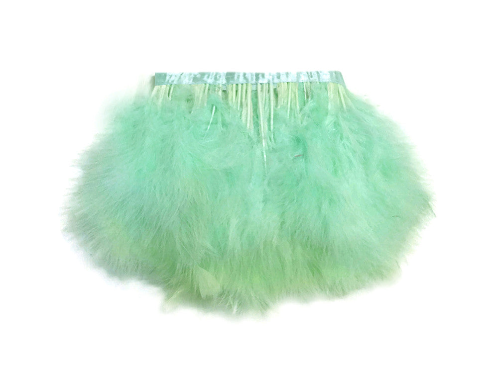 1 Yard - Aqua Green Marabou Turkey Fluff Feather Fringe Trim